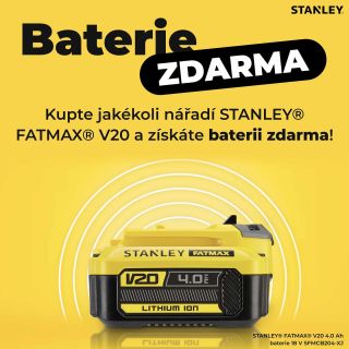 🔧⚡ VYZVEDNĚTE SI DÁREK! 🎁 Kupte jakékoliv 18V nářadí STANLEY® FATMAX® V20 v hodnotě min. 2 999 Kč a získejte ZDARMA 👉...